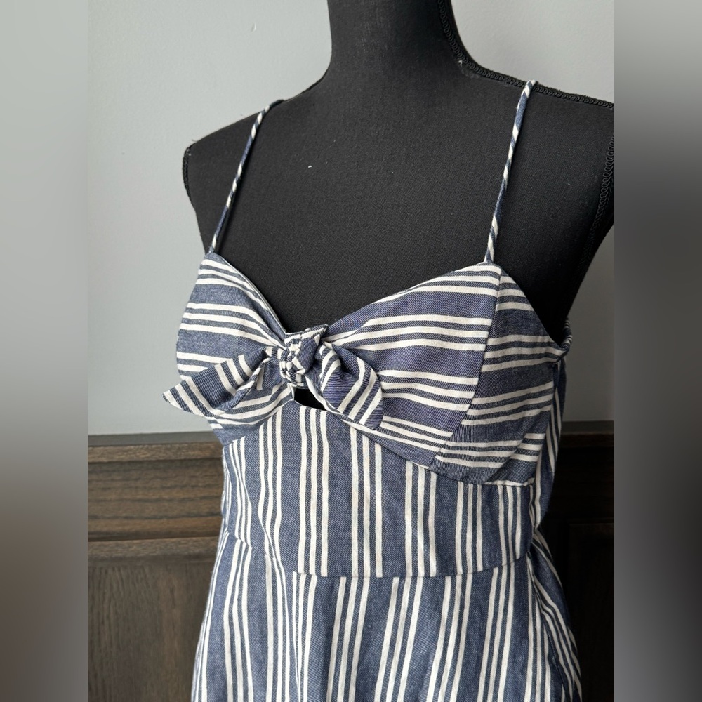 Speechless Navy and White Striped adjustable strap Dress XL - Picture 6 of 8